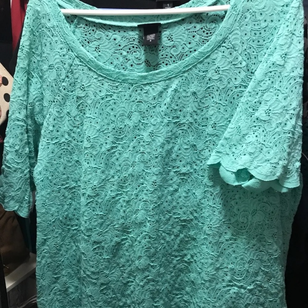Torrid seafoam lace top #10810883